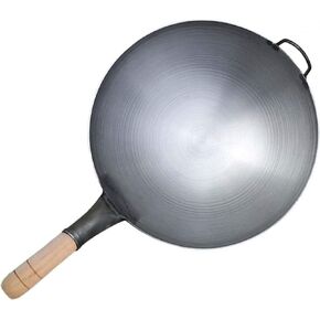 Cast Iron Wok, Woks and Stir Fry Pans, Chinese Wok with Round Bottom Wok, Stir-Fry Pan,Saute Pan, Professional Large Wok, Multipurpose Wok-32cm