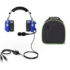 Blue General Aviation Headset Pilot Headphone NRR 24dB Noise Cancelling Microphone for Flight Traning Student Profession Airplane Helicopter Pilots (heaphone)