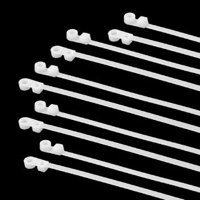 XINGO 110 PCS Black Zip Ties with Screw Hole 7.5 Inch, 75 lbs Mountable head Cable Tie, Multipurpose Heavy Duty Nylon Zip Tie for Indoor & Outdoor Use