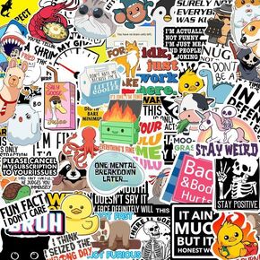 130 Pcs Funny Saying Stickers for Adults Quote Water Bottles Stickers Pack Waterproof Cool Accesory for Laptop, Bumper, Phone, Hard Hats, Wall, Window Decals