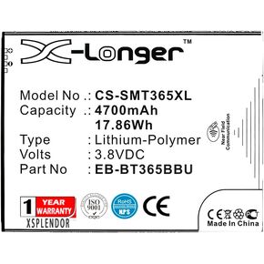 XPS Replacement Battery for Samsung Galaxy Tab Active, Galaxy Tab Active 2, Galaxy Tab Active 2 8.0 PN EB-BT365BBC, EB-BT365BBE, EB-BT365BBU