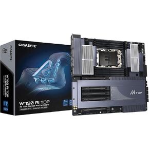 GIGABYTE W790 AI TOP Intel Xeon W Processor Motherboard (LGA4677), E-ATX, DDR5, 6X M.2, PCIe 5.0, Thunderbolt 4, WIFI7, 10GbE LAN, EZ-Latch