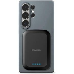 Galvanox Magnetic Power Bank لـ Samsung هواتف Samsung (15W) حزمة بطارية الشحن اللاسلكية لنظام Android ، Galaxy S24 S25 Plus ، Ultra (متوافق مع حالة Magsafe المطلوبة) شاحن محمول 5000mAh ، Black