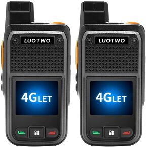 W500 2 Pack Global Walkie Talkie Unlimited Range with SIM Card 4G Walkie Talkie Long Range POC Radio Two Way Radios for Adults LTE 8000mAh Intercom 5000KM with GPS Lifetime Use Without Renewal