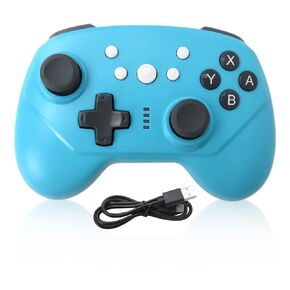 Wireless Bluetooth Pro Game Controller Game Joystick Voice Turbo Motor 6-axis for Nintend Switch Lite and NS Console PC(Blue)