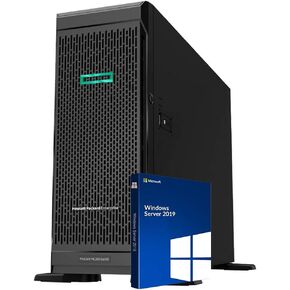 HP ProLiant ML350 G10 Tower Server with Windows Server 2019, 2 Intel Silver 4110 8 Core CPUs, 64GB RAM, 7.68TB SSDs, RAID (Renewed)
