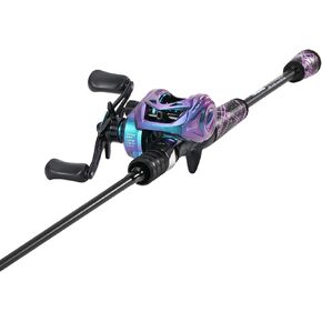 One Bass Fishing Rod Reel Combo, Colorful Fishing Reel, Spinning & Baitcasting Fishing Pole with SuperPolymer Handle