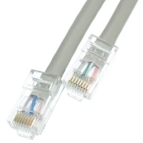 Cat5e Gray Copper Ethernet Patch Cable, Bootless, POE Compliant, 25 Feet