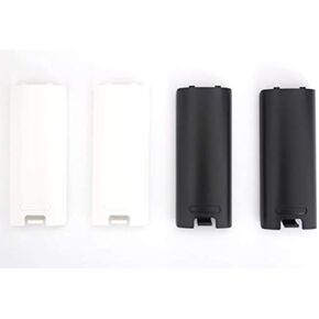 Replacement Battery Cover For Nintendo Wii Remote X 4 (Black and White) by Mars Devices