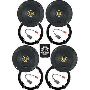 KICKER Speakers 6.5 inch for Honda Accord 2008-2022 Upgrade Kit - 4 Pack of CS Series with Adapters and Harness, Coaxial 6 1/2 Car Audio Front and Rear Door/Deck Speaker CSC65, 46CSC654