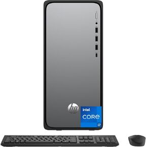 HP OmniDesk Desktop PC, Intel Core i7-14700, 16 GB RAM, 1 TB SSD, Intel UHD Graphics 770, Windows 11 Home, Microsoft Copilot, Meteor Silver, M02-0110 (2025)