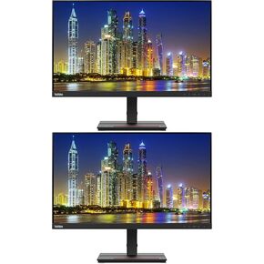 Lenovo ThinkVision S24e-20 23.8" Full HD WLED LCD Monitor 2-Pack Bundle with 250 Nit Brightness, FreeSync, 1920 x 1080, Vertical Alignment, HDMI-VGA, Raven Black