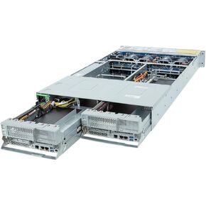 High Density Server Barebone H233-Z80 rev. AAW1 2U AMD EPYC 9004, 2-Node Dual CPU, 4X Gen 5 x16 GPU, 4X Gen4 NVMe Bays