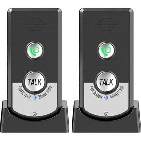 Irishom 2 Pack Intercoms Wireless for Home Voice Bidirectional Caller Home Ultra Long Distance Portable Wireless Voice Interphone Elderly Caller Room to Room Communication