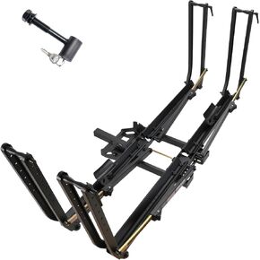 200 lbs Hitch Bike Rack with Ramp, 2-Ebike Rack for Cars Trucks SUVs Minivans, Wobble Free Folding Ebike Carrier Fit up to 5 Inches Fat Tire, 2 inch Receiver