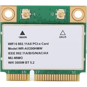 Wireless Net Card - 2974Mbps Dual Band WiFi6 with MU MIMO Tech for Mini PCIe Compatible Laptops and Devices