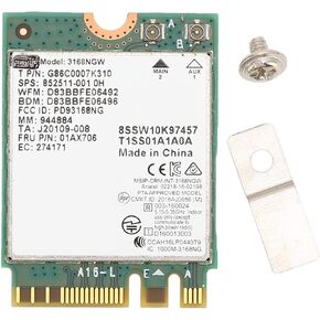 Wireless Module 3168NGW - Dual Frequency AC 600Mbps WiFi Network Card with BT 4.2 for Laptops (NGFF)