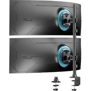 مكتب مراقبة Ultrawide Monitor Desk المكدسة رأسيًا 17-49 بوصة-ذراع شاشة قابلة للتعديل شاقية للغاية للخدمة الشديدة الطويل لربح 2-20 كجم لكل ذراع ، VESA 75/100 ملم