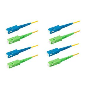 SpeedyFiberTX 6-Pack 15 Meter SC/APC to SC/UPC 3.0mm Simplex Yellow Riser OFNR Fiber Patch Cable, Corning SMF-28 Singlemode 9/125um OS1/OS2 Compatible Ultra Optical Fiber