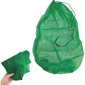 Portable Fishing Net Bag Drawstring Fishing Net Nylon Mesh Fishing Bag Fishing Storage Bag (19.7x11.8inch)