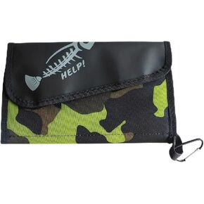 1pc Premium Soft Bait Storage Bag -Waterproof Fishing Lure Organizer, Lightweight Portable with Detachable Clear Sleeves Zippered Pockets for Easy Access (Camouflage-Green)