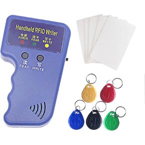 RFID Handheld id Copier RFID Smart id Card Duplicator Used for T5577 id keyfobs and Cards+5pcs T5577 Keychains +5 T5577 Cards