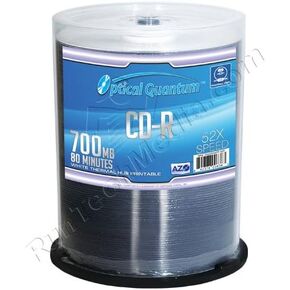 100 حزمة البصرية الكمية 80min 700mb 52x CD-R Azo المحور الحراري الأبيض القابل للطباعة (MPN: OQCD52WTP-AZO)