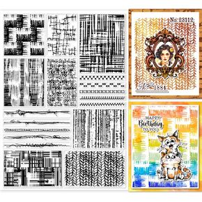 طوابع شفافة من GLOBLELAND Retro Label لعلامات القصاصات اليدوية DIY، أختام ختم شفافة من السيليكون مقاس 8.3 × 11.7 بوصة، طوابع شفافة لبطاقات صنع ألبوم الصور مجلة ديكور المنزل in Kuwait