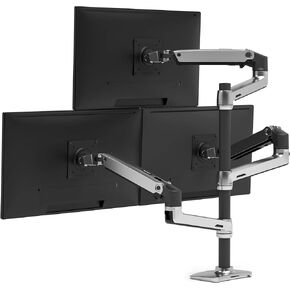 Ergotron – LX Triple Monitor Arm, VESA Desk Mount – for 3 Monitors Up to 40 Inches, 7 to 14 lbs Each – Polished Aluminum