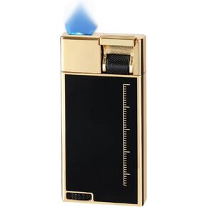 Torch Lighter, Cool Butane Torch Lighter, Flat Jet Flame Refillable Butane Lighters, Unique Slim Pocket Lighter with Visible Window, Windproof Adjustable Fancy Lighters, Novelty Gifts for Men