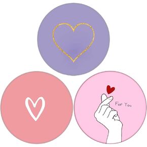 3 Pack Universal Cell Phone Stand Compatible with Socket for Grip & Holder Rotation -Purple Pink Heart Size Love Heart