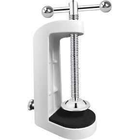 Heavy Duty C-Clamp with Adjustable Screw - Sturdy and Strong Clamp for Lamps, Tables, Workbenches up to 2.8 Inches Thick, Easy to Operate, Securely Holds Lamps in Place (White)