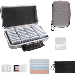 36 Slots Memory Card Case & 32-Slot Light Gray Portable SD Card Holder & 32-Slot Black Portable SD Card Holder