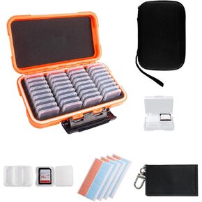 36 Slots Memory Card Case Orange & 32-Slot Black Portable SD Card Holder & 32-Slot Black Portable SD Card Holder