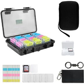 37 Slots Memory Card Case & 32-Slot Black Portable SD Card Holder & 32-Slot Black Portable SD Card Holder