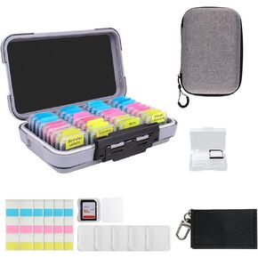 36 Slots Memory Card Case & 32-Slot Light Gray Portable SD Card Holder & 32-Slot Black Portable SD Card Holder