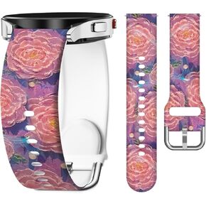 Sport Band Compatible with Samsung Galaxy Watch 7/6/5/4/FE 40mm 44mm, 5 Pro/6/4 Classic 43mm 47mm 42mm 46mm, 20mm Pattern Replacement Soft Silicone Adjustable Strap Women Men