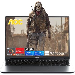 2025 AMD Laptop, 16.1 inch Laptop Computer with AMD Ryzen 7 7735HS Processor (8C/16T, up to 4.75GHz), 16GB DDR5 512GB NVMe SSD Laptop Computer, 16-inch FHD Display, WiFi 6, Backlit KB, Webcam,HDMI