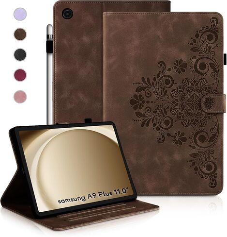 Dandelion Cover for Galaxy Tab A9 Plus Case 5g 11 Inch, Soft Touch Premium Faux Leather Made with Card Slots and Kickstand, Water-Proof Precise Cutouts Compatible with A9+(SM-X210/X216/X218) Blue in Kuwait