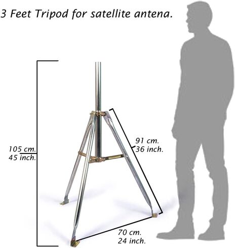 3ft Heavy Duty Tripod Mount for Starlink, Antenna, DIRECTV, Ubiquiti (Includes 1.66" by 2" Diameter Mast) in Saudi Arabia