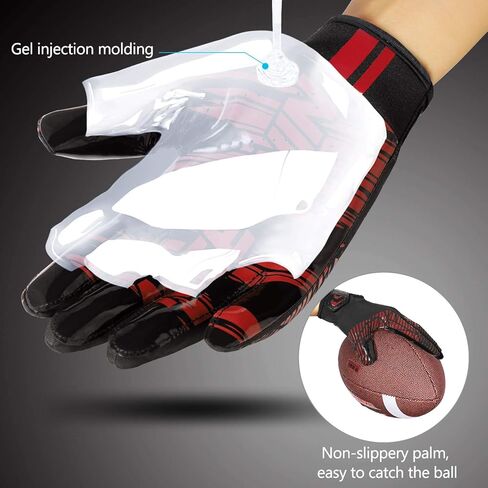 NICEWIN Football Gloves Adult Football Receiver Gloves for Men and Women White-XLargre-Adult in Saudi Arabia