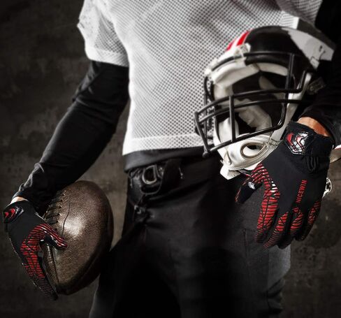 NICEWIN Football Gloves Adult Football Receiver Gloves for Men and Women White-XLargre-Adult in Saudi Arabia