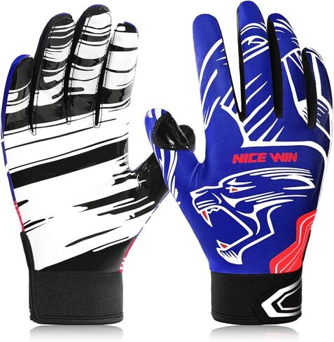 NICEWIN Football Gloves Adult Football Receiver Gloves for Men and Women White-XLargre-Adult in Saudi Arabia