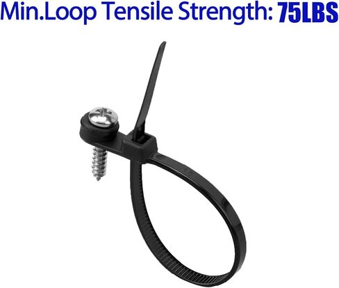 xingo 110 pcs zip alside black with hole beal 7.5 بوصة ، و 75 رطلاً ربطة عنق قابلة للتركيب ، وربطة عنق النايلون الثقيلة متعددة الأغراض للاستخدام الداخلي والخارجي الاستخدام in Kuwait