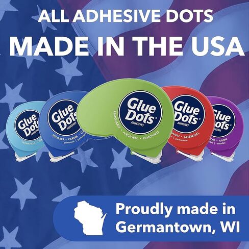 نقاط الصمغ، موزع مربعات الصمغ Dot N' Go، مزدوج الجوانب، 3/16 بوصة، 450 نقطة، قابل للإزالة، شريط لاصق للحرف اليدوية، نقاط صمغ لاصقة لاصقة، بديل الغراء السائل، شفاف in Kuwait