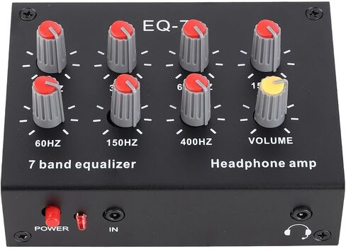 7 Band Sound Equalizer, 12dB High Bass Adjustment Dual Channel Digital Equalizer, Precise Equalization Control 7 Band Sound Equalizer, with 3.5mmInput Interface in Saudi Arabia