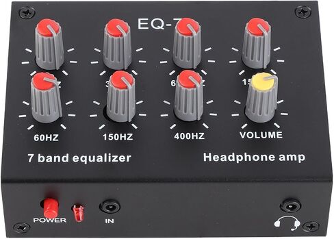 7 Band Sound Equalizer, 12dB High Bass Adjustment Dual Channel Digital Equalizer, Precise Equalization Control 7 Band Sound Equalizer, with 3.5mmInput Interface in Saudi Arabia