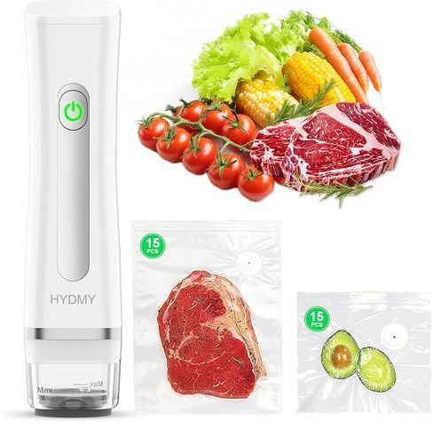 Vacuum Sealer for Food with Visible Water Tank | Portable Compact Vacuum Sealer Machine | with 30 Reusable Bags | Preservation Time Prolonged by 6 Times in Kuwait