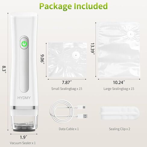 Vacuum Sealer for Food with Visible Water Tank | Portable Compact Vacuum Sealer Machine | with 30 Reusable Bags | Preservation Time Prolonged by 6 Times in Kuwait