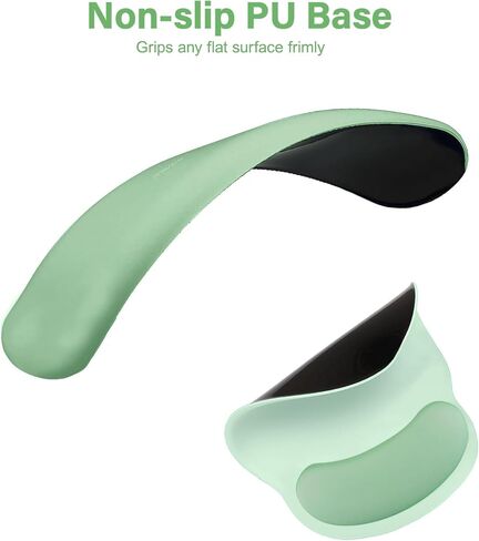 MOSISO Wrist Rest for Keyboard Mouse Pad Set, Large Gaming Deskpad&Circle Curved Mousepad&Keyboard Wrist Rest&Coaster, Ergonomic Non-Slip Mousepad&Easy Typing Pad with Curved Memory Foam, Green in Saudi Arabia